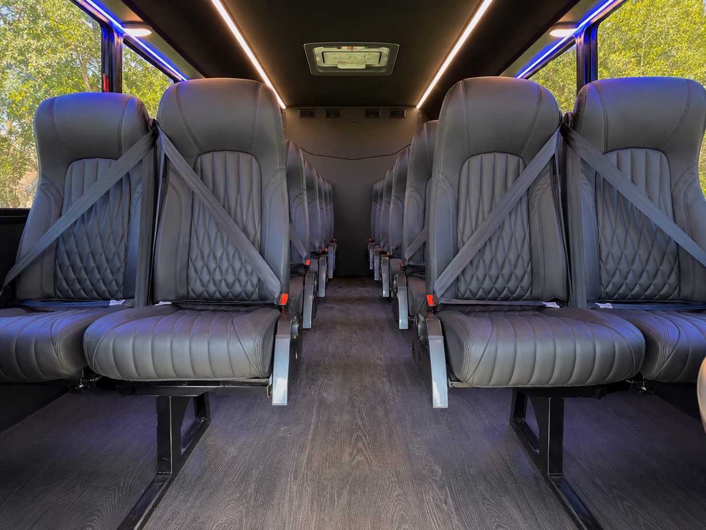 manteca 18 passenger minibus interior