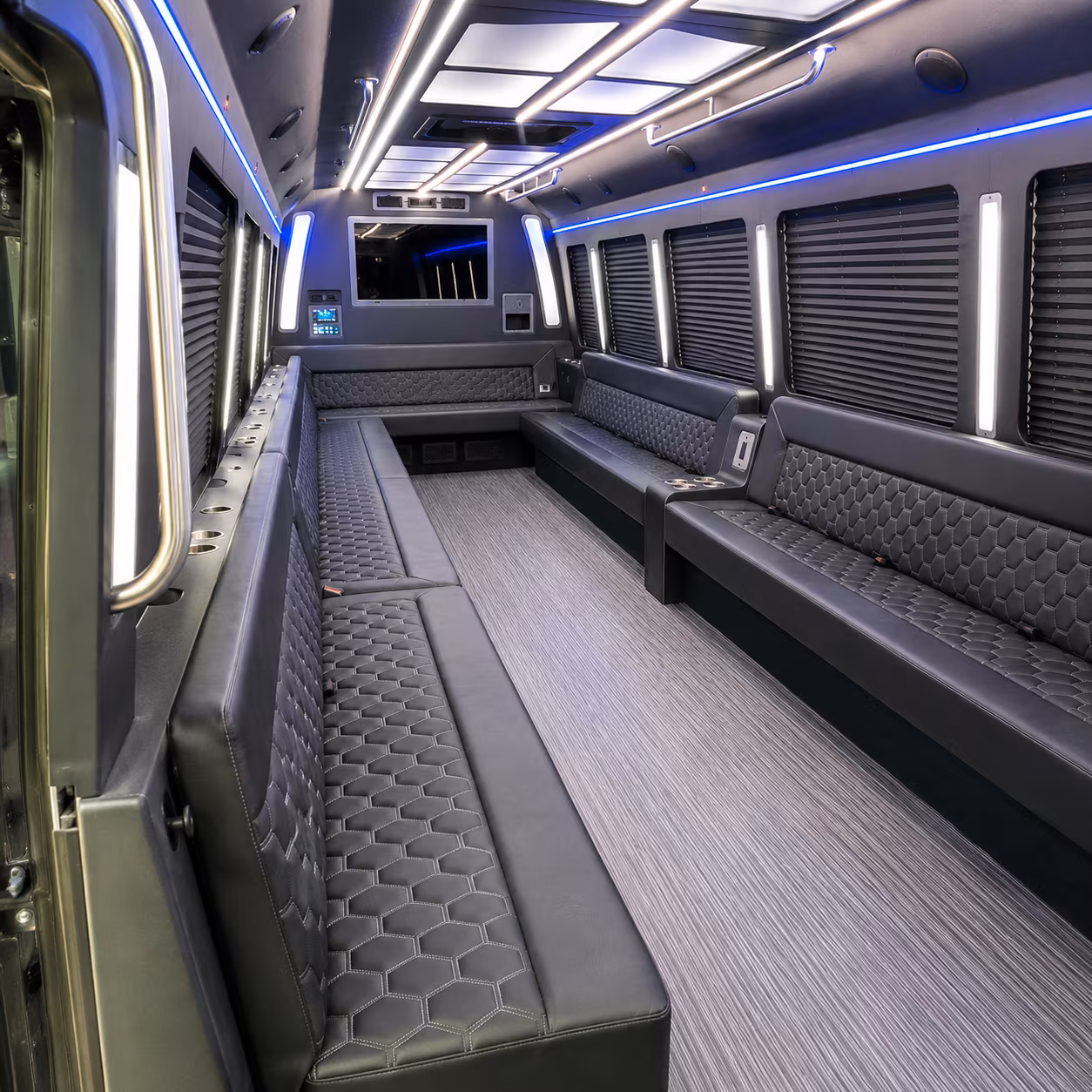 manteca 40 passenger party bus interior