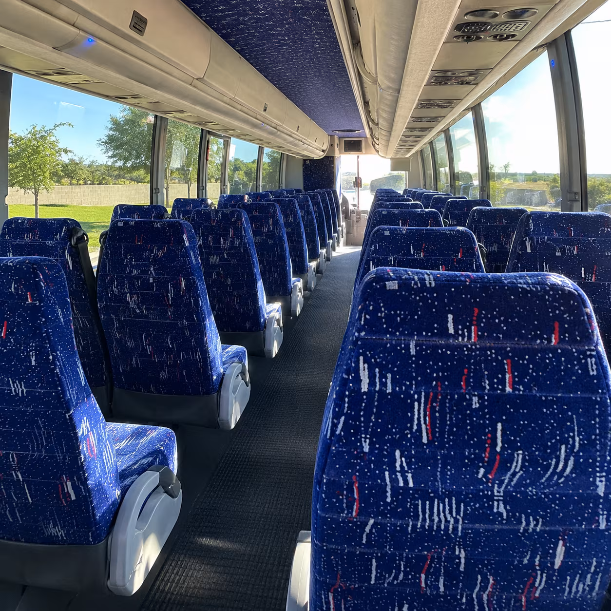 manteca 56 passenger charter bus interior